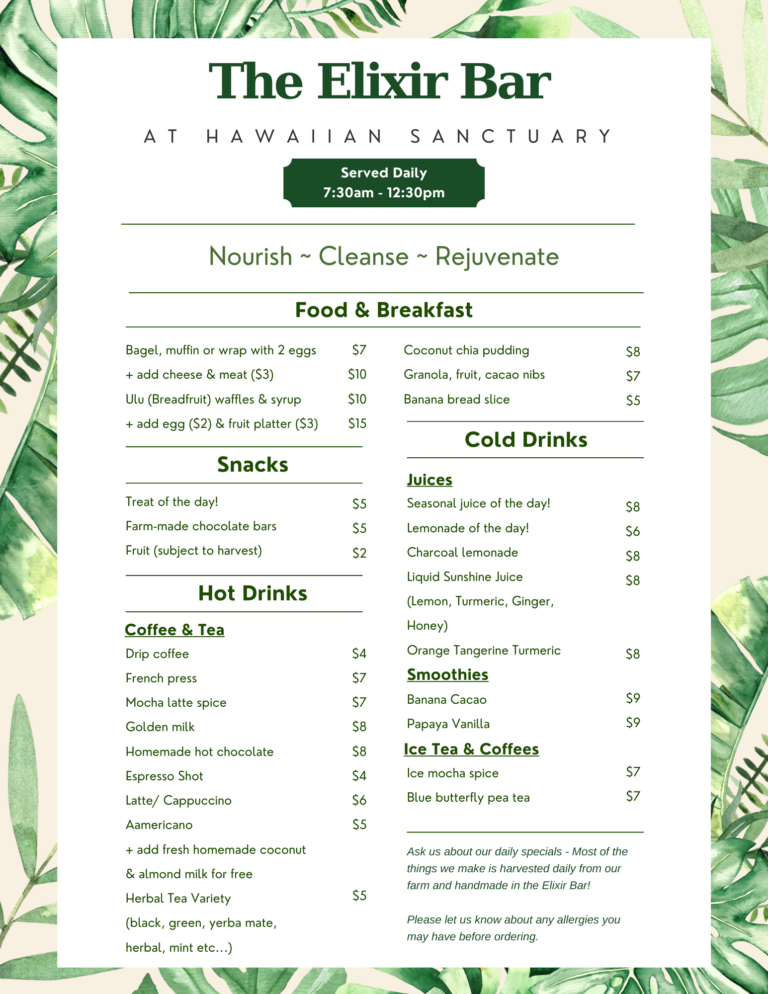 Elixir Bar Hawaiian Sanctuary